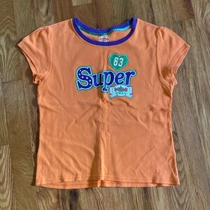 Orange vintage connection girl tee shirt L 10/12